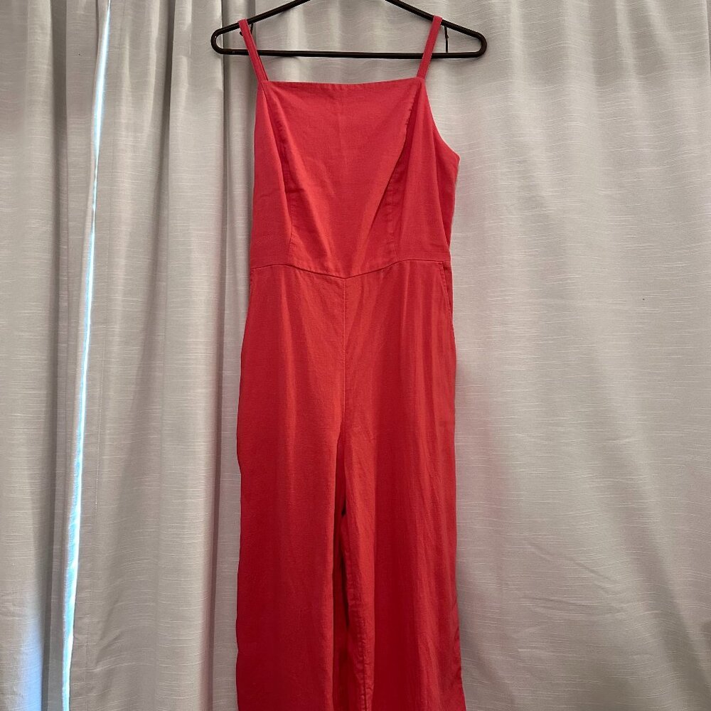 Old Navy Salmon Wide Legged Linen Blend Jumpsuit, Size S
